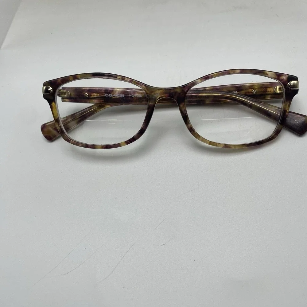 Coach Eyeglasses FRAMES ONLY HC6065 Cat Eye 49-17-135 Confetti Light Brown 248